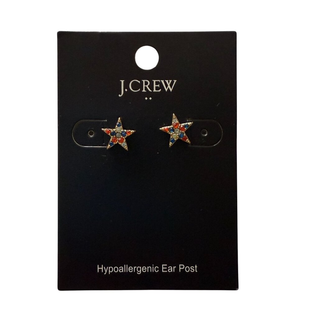 NOC J.Crew Star-Shaped Hypoallergenic Stud Earrings Multicolor Crystals Dainty